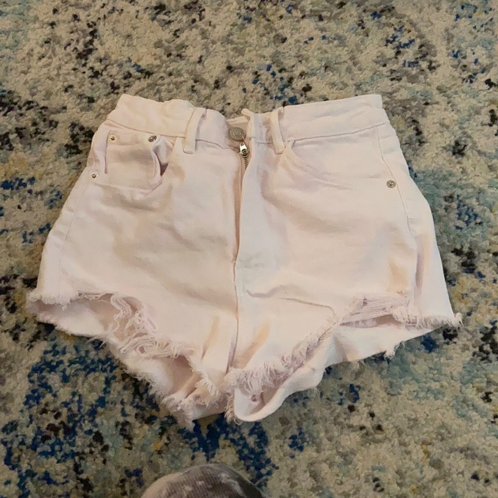 Pale pink jean shorts!